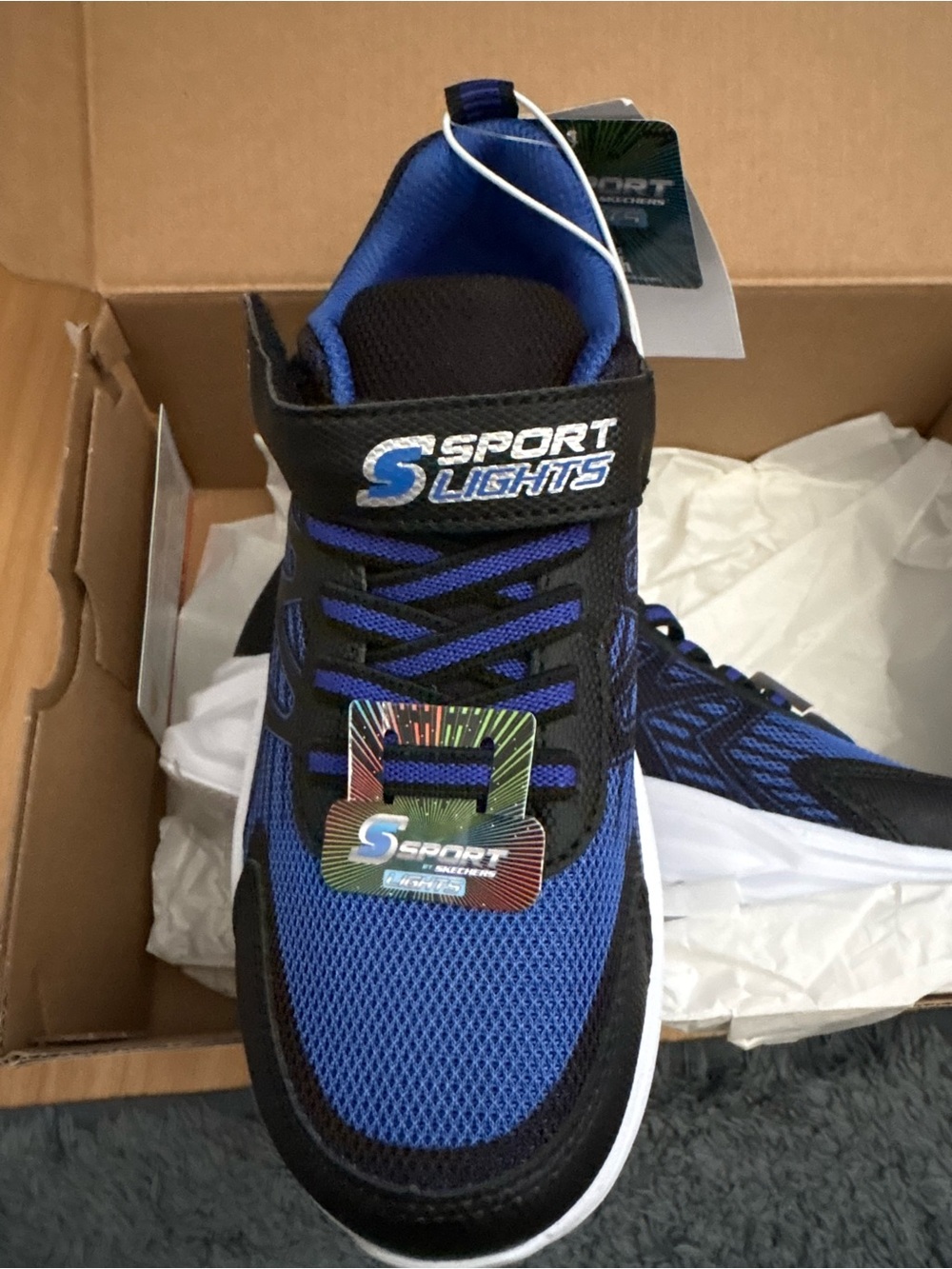 Kids Athletic Sneakers — Blue/Black